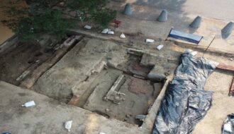 Excavation site at First Baptist Church in Williamsburg