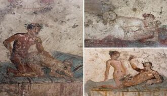 Pornographic Pompeii wall paintings