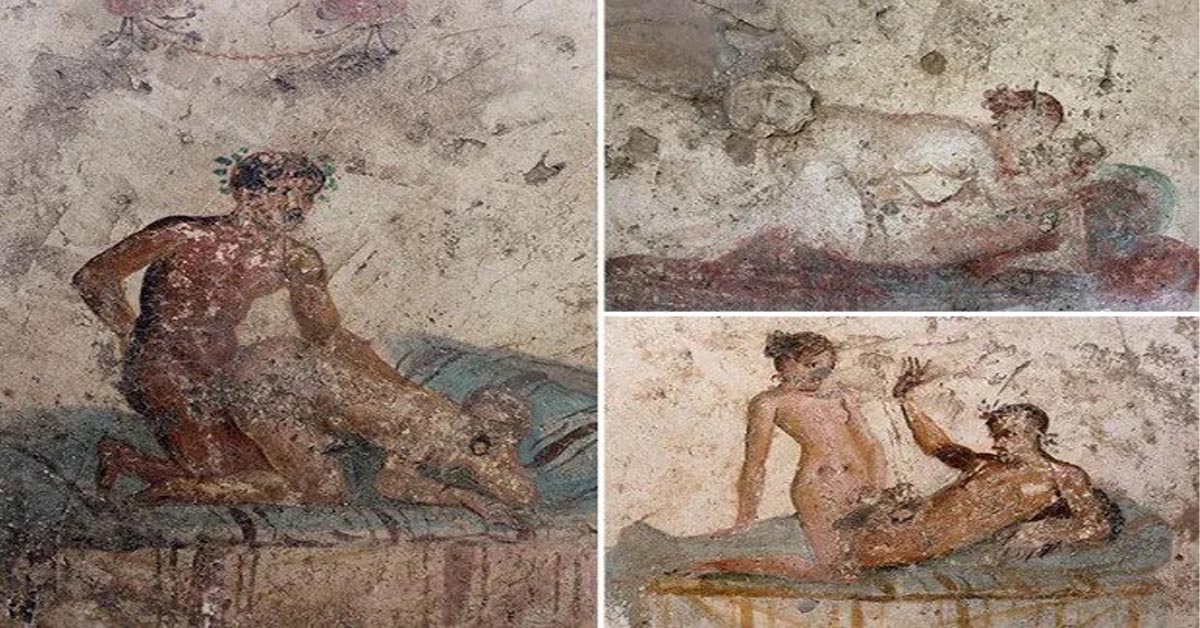 Pornographic Pompeii wall paintings